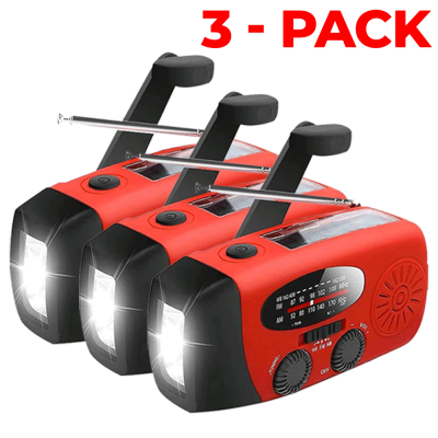 [3 PACK] Vevradio 2000mAh Powerbank, Ficklampa - Röd