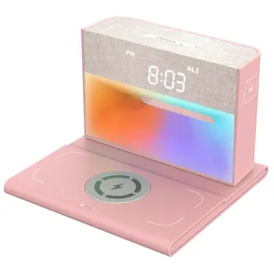 3in1 Multifunktionell Trådlös Laddare Apple och Samsung (Rosa)