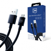 3MK Hyper Kabel USB-A Till Micro-USB 5V 2.4A 1.2m - Svart