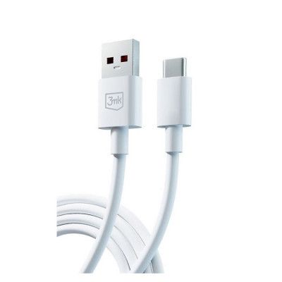 3mk Hyper USB-C till USB-A kabel 1.2m - Vit