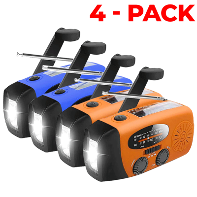 [4 PACK] Vevradio 2000mAh Powerbank, Ficklampa - 2 Blå 2 Orange