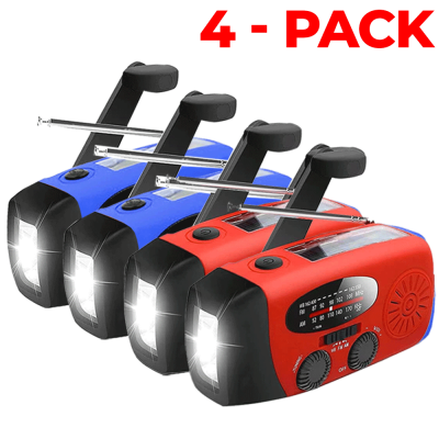 [4 PACK] Vevradio 2000mAh Powerbank, Ficklampa - 2 Blå 2 Röd