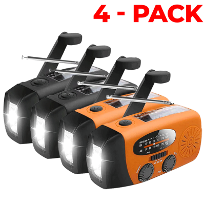 [4 PACK] Vevradio 2000mAh Powerbank, Ficklampa - 2 Orange 2 Svart