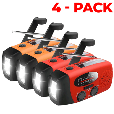 [4 PACK] Vevradio 2000mAh Powerbank, Ficklampa - 2 Röd 2 Orange