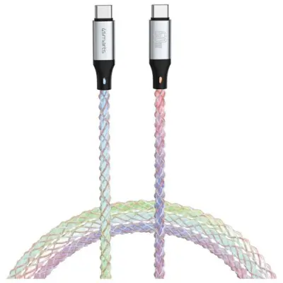 4smarts USB-C Till USB-C Kabel 60W 1.5m RGB