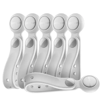 [6-Pack] Joyroom Silikon Magnetiska Kabelband - Vit