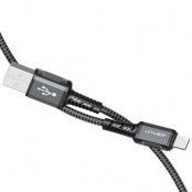 Acefast Aluminum USB Till Lightning Kabel 1.2m - Grå