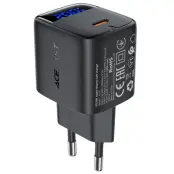 ACEFAST GaN Snabbladdare 20W USB-C EU A113 LED - Svart