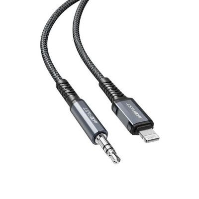 Acefast MFI Ljud Lightning 3.5 mm Mini Jack Kabel 1.2m - Grå