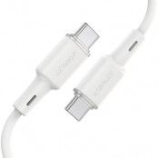 Acefast Silikon USB-C till USB-C Kabel 60W 1.2m - Vit