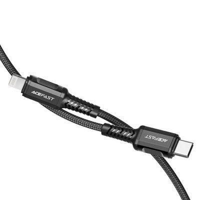 Acefast Typ-C Till Lightning 30W Kabel 1.2m - Svart