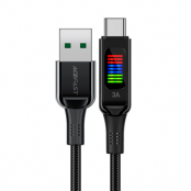 Acefast USB-A till USB-C Kabel 60W 1.2m med Display - Svart