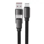 Acefast USB-C - USB-A - USB-C 3A Kabel 0.2m 480Mb/s Svart