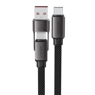 Acefast USB-C - USB-A - USB-C 3A Kabel 0.2m 480Mb/s Svart