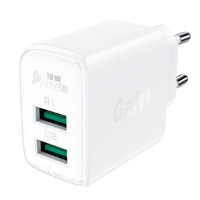 Acefast Väggladdare 2x USB 18W - Vit