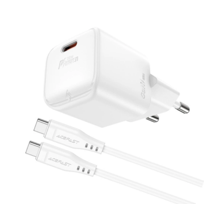 Acefast Väggladdare USB-C 20W Med Kabel - Vit