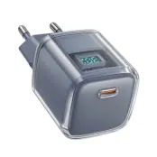 Acefast Väggladdare USB-C 30W Med Display - Svart
