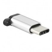 Adapter charger Micro USB / MicroUSB-C keychain silver
