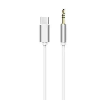 Adapter HF/audio USB-C - Jack 3.5mm Vit Kabel (male)