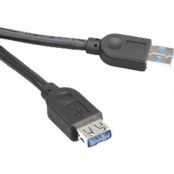 Akasa USB 3,0 kabel, Typ A hane - Typ A hona, 1,5m, svart