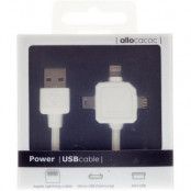 Allocacoc Multi USB-kabel, USB-laddkabel USB-Typ A ha till Lightning ha/ Micro-B