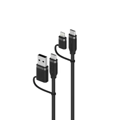 ALOGIC 4-IN-1 USB 2.0-kabel 1.5m Elements Silikon - Svart