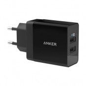 Anker 24W-USB Adapter - PowerPort 2 x 5V USB 2.4A - Svart
