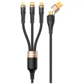 AWEI CL-228 Kabel 3-i-2 USB-C/Lightning/MicroUSB – Svart