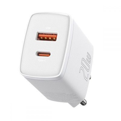 Baseus 2-Port Network Charger 20w - Vit