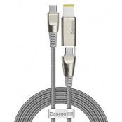 Baseus 2in1 USB Type C laddnings Kabel/Lenovo square plug Grå