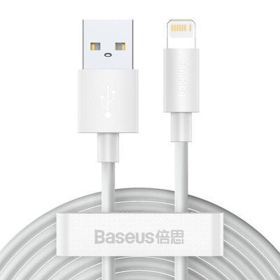 Baseus 2x USB-A till Lightning kabel 1.5m - Vit