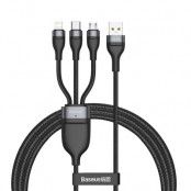 Baseus 3in1 Micro USB-C Lightning Kabel 40 W 1.2 m - Svart/Grå