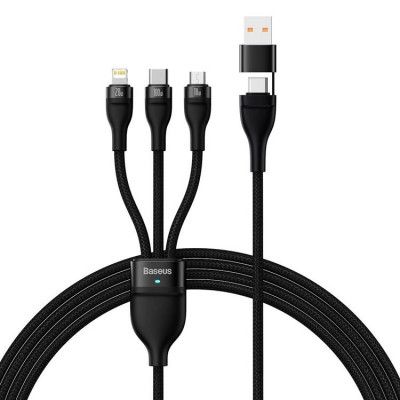 Baseus 3in1 USB-A till USB-C, Lightning, microUSB kabel 100W 1.2m