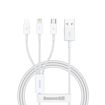 Baseus 3in1 USB-A till USB-C Lightning microUSB kabel 1m 3.5A