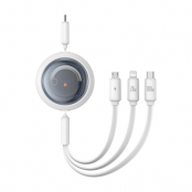 Baseus 3in1 USB-C till USB-C/Lightning/Micro-USB 100W 1.1m Kabel - Vit
