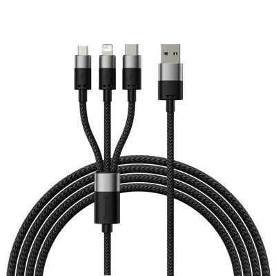 Baseus 3in1 USB-A till USB-C Lightning microUSB kabel 1.2m