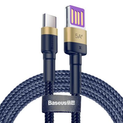 Baseus Cafule HW Kabel USB Double-sided Type-C 40W 1m guld+Blå