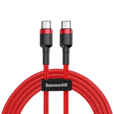 Baseus Cafule USB-C till USB-C kabel PD PD2.0 60W 2m Röd