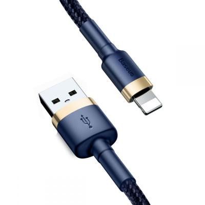BASEUS Cafule USB-A till Lightning kabel 2m Marinblå / Guld