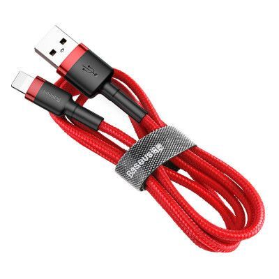 Baseus Cafule USB-A till Lightning kabel QC 3.0 2.4 A 0.5m Röd