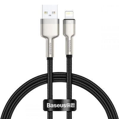 Baseus Cafule Metal Lightning Kabel 2.4A 25cm - Svart