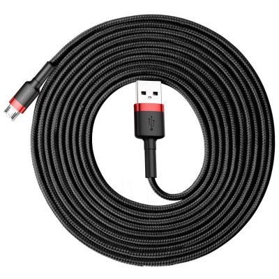 Baseus Cafule microUSB kabel 2A 3M Svart-Röd