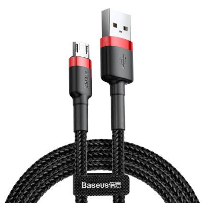 Baseus Cafule microUSB kabel QC 3.0 1.5A 2M Svart-Röd