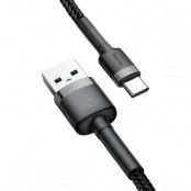 BASEUS Cafule USB-C Cable 200 cm Grå / Svart
