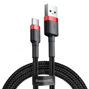 Baseus USB-A till USB-C Kabel Cafule 2m - Svart/Röd