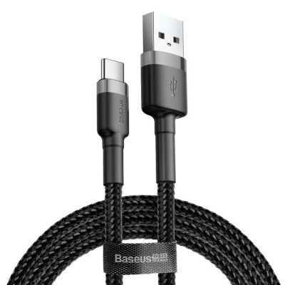 Baseus Cafule USB-C till USB-A kabel 3A 1M - Grå/Svart