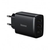 Baseus Compact Väggladdare 3x USB 17W - Svart