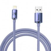 Baseus Crystal Shine USB-A till Lightning kabel 2m - Lila
