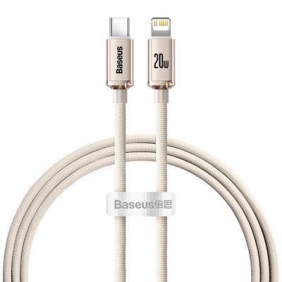 Baseus USB-C Till Lightning Kabel 20W 1.2m Crystal Shine Rosa