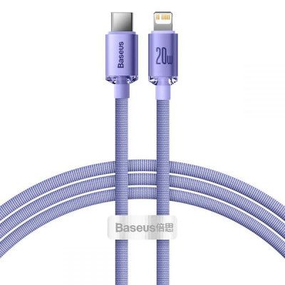Baseus Crystal Shine USB-C till Lightening Kabel PD 20W 120cm - Lila
